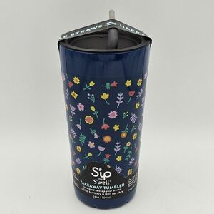 S'ip S'well Vacuum Insulated Stainless Steel Takeaway Tumbler 24 Oz WildFlower